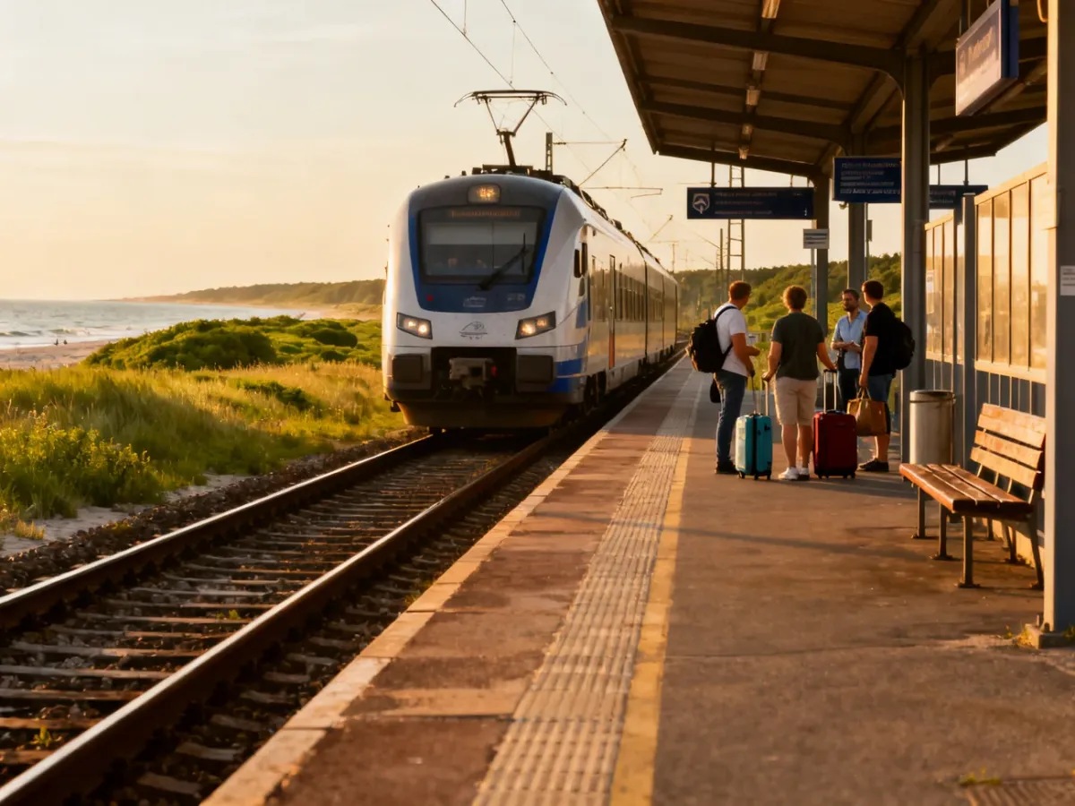 Pociąg jadący z Wrocławia nad Bałtyk