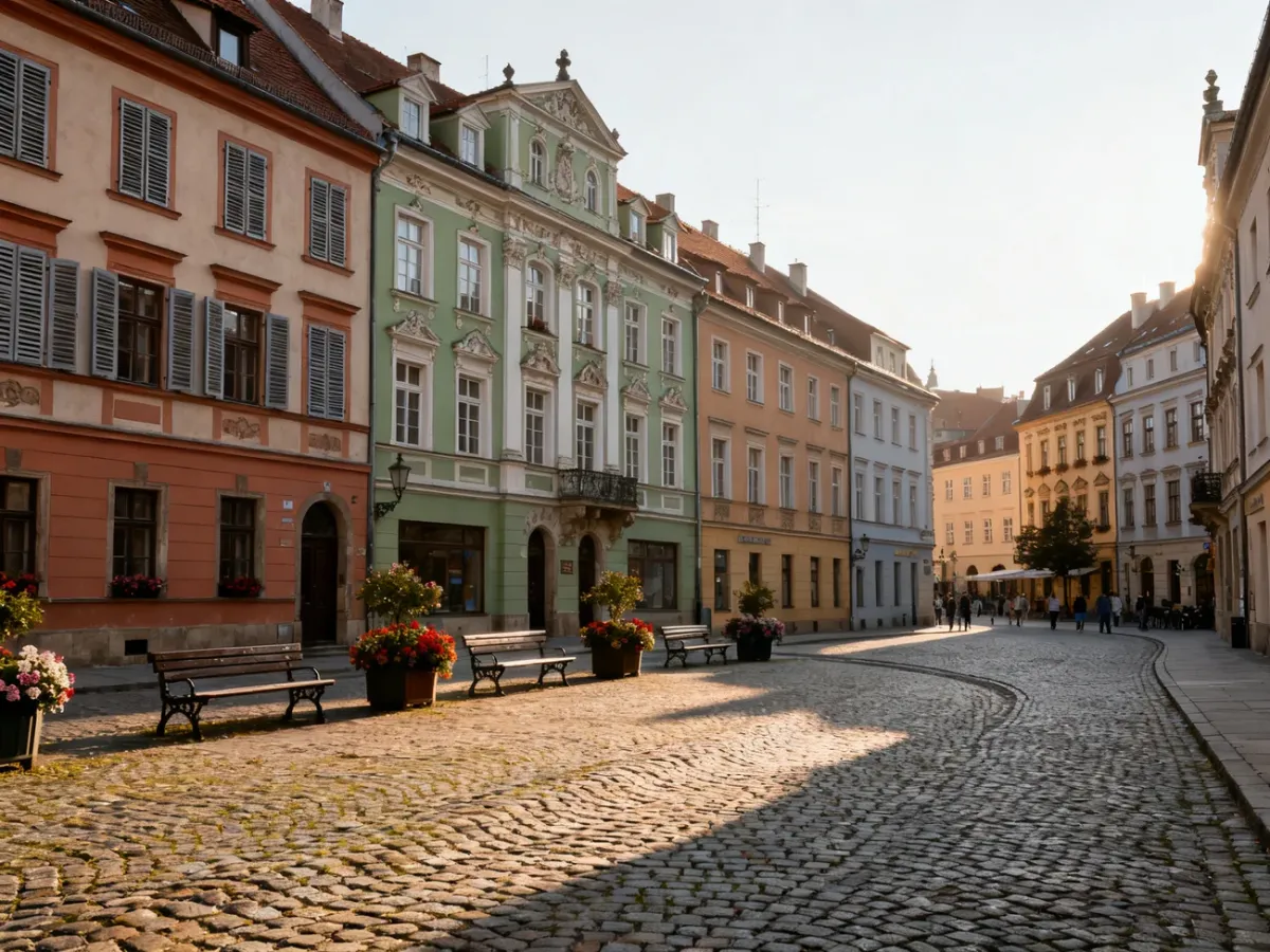 Zabytkowa starówka Görlitz z kolorowymi kamienicami
